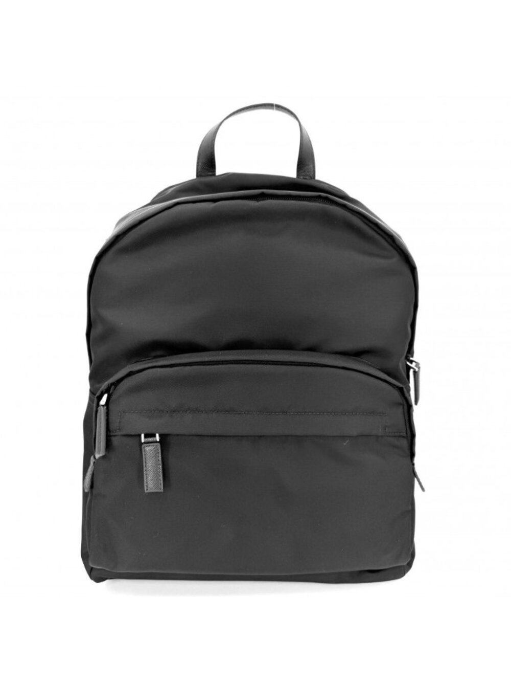 Prada Backpack Triangle Logo Nylon Black Silver